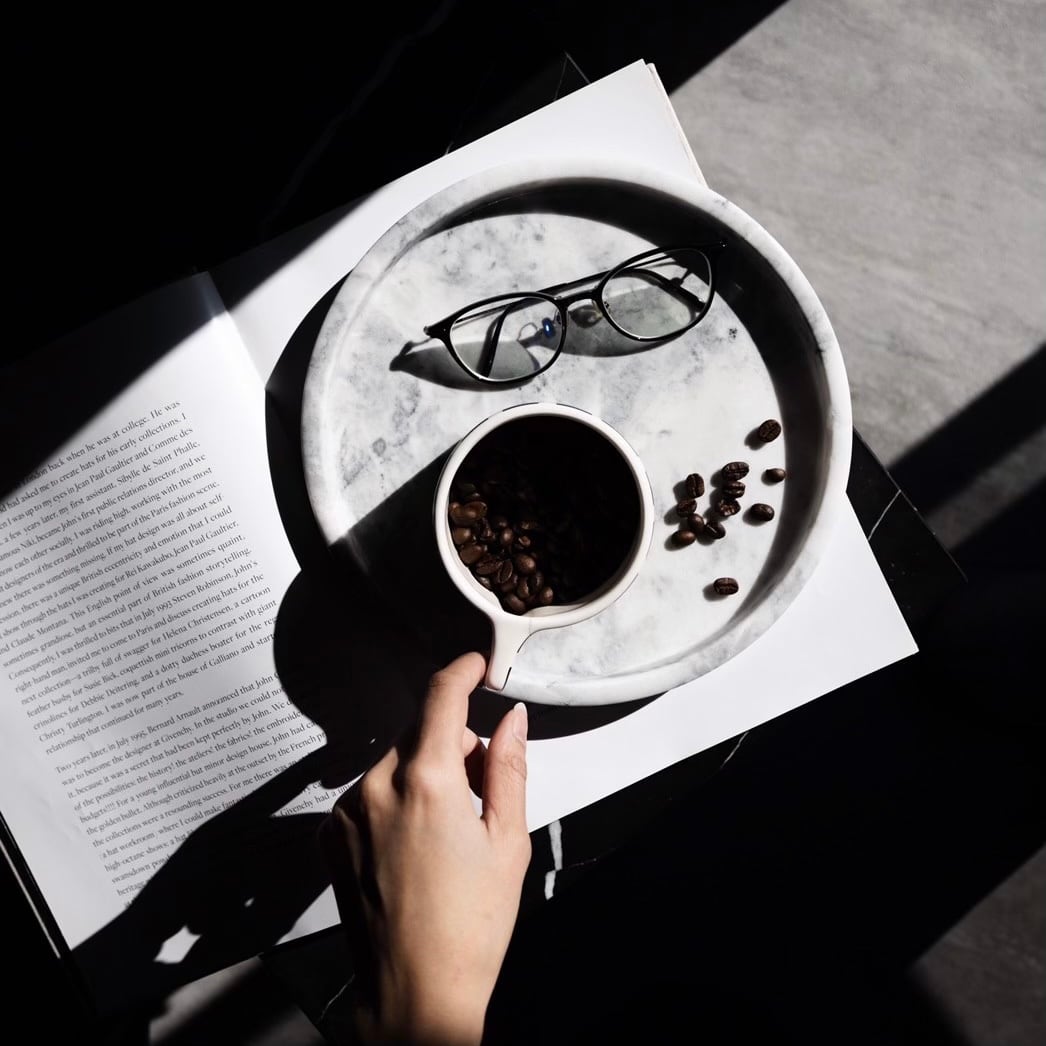 天然大理石ラウンドトレイ