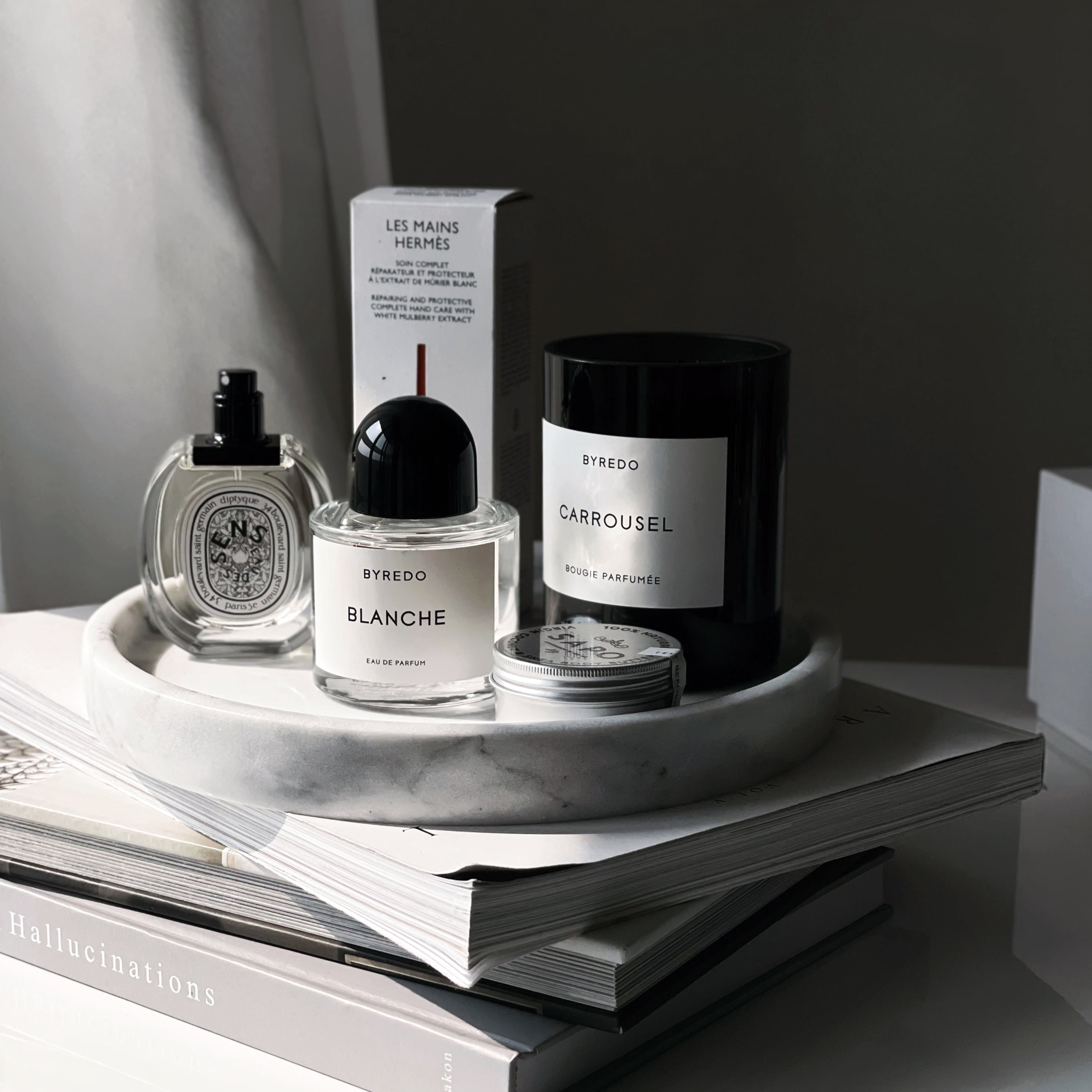 天然大理石ラウンドトレイ