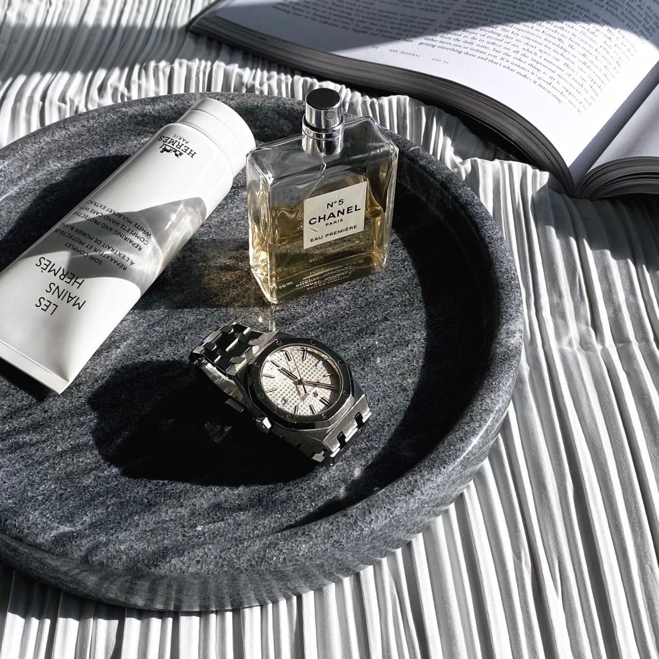 天然大理石ラウンドトレイ