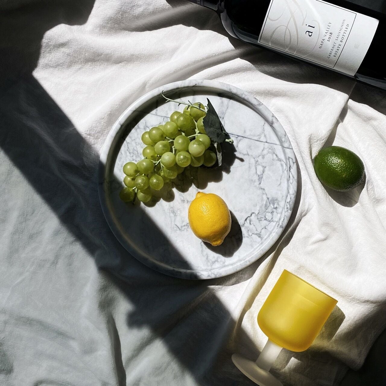 【アウトレット10%OFF】天然大理石ラウンドトレイ