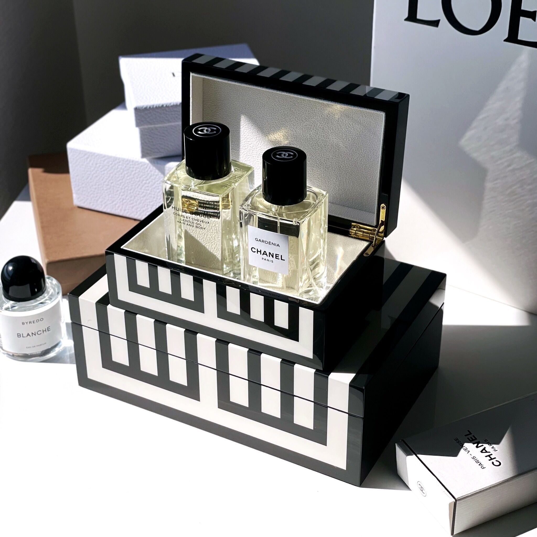 【アウトレット10%OFF】インテリアボックス モノトーンストライプ スモール