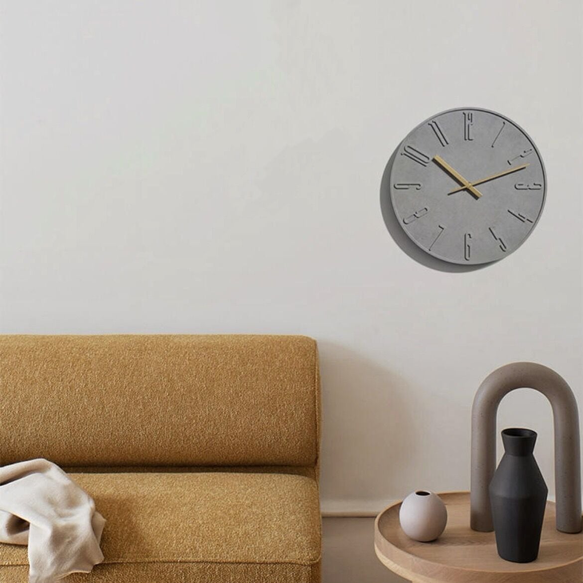 【アウトレット10%OFF】ウォールクロック ベトン ナンバー