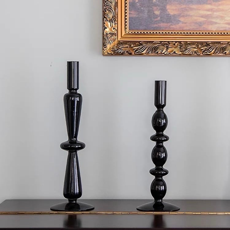 ブラックキャンドルスタンド 3点セット