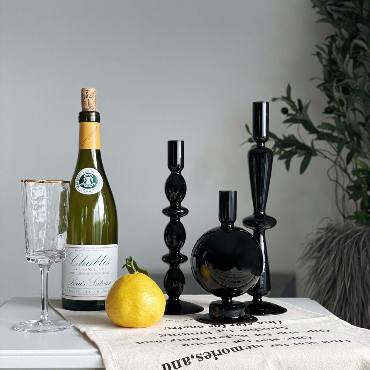 ブラックキャンドルスタンド 3点セット