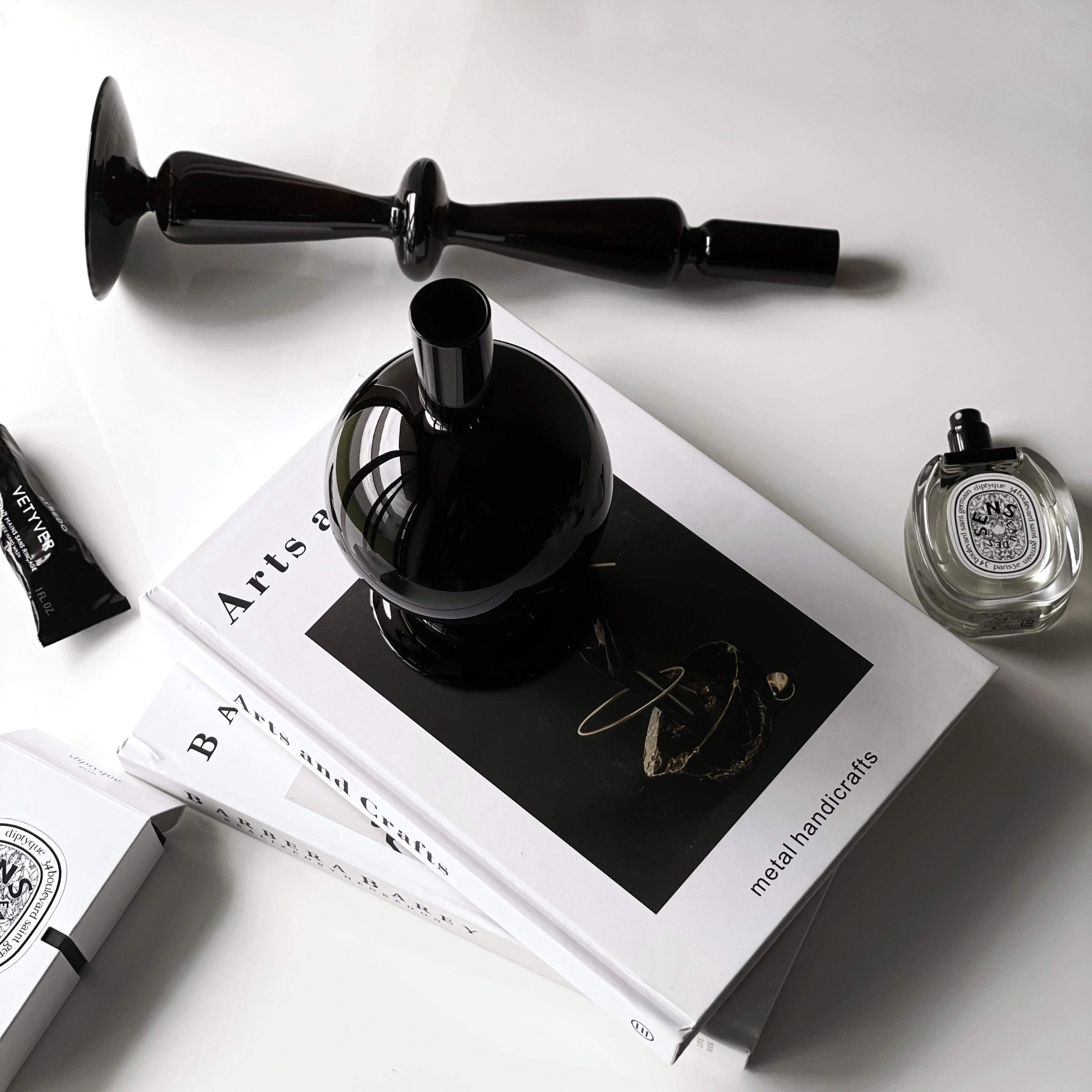 ブラックキャンドルスタンド 3点セット