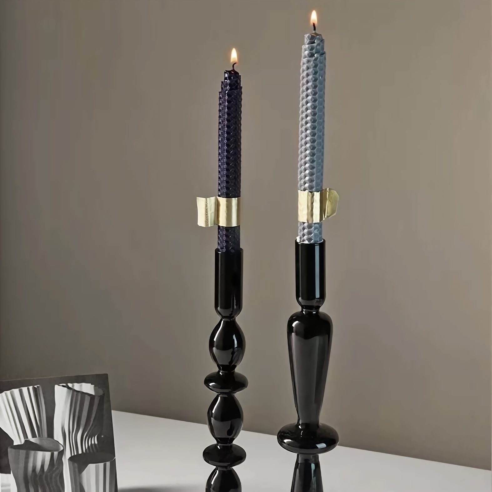 ブラックキャンドルスタンド 3点セット