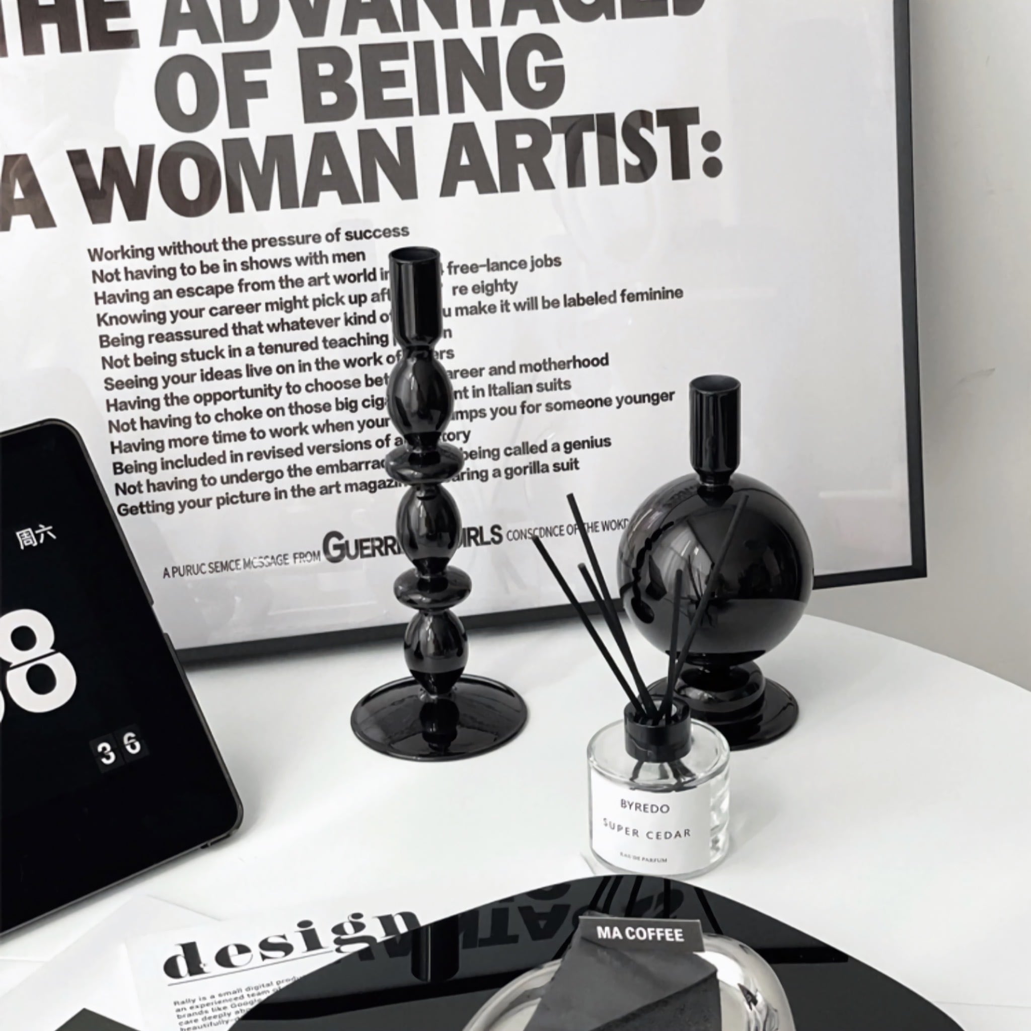 ブラックキャンドルスタンド 3点セット