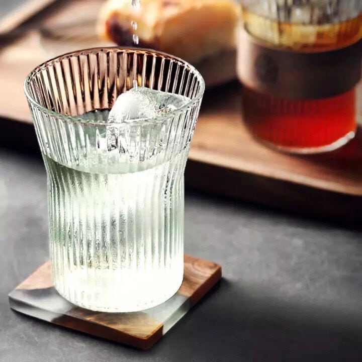 ウッド×マーブル レジンコースター スモール