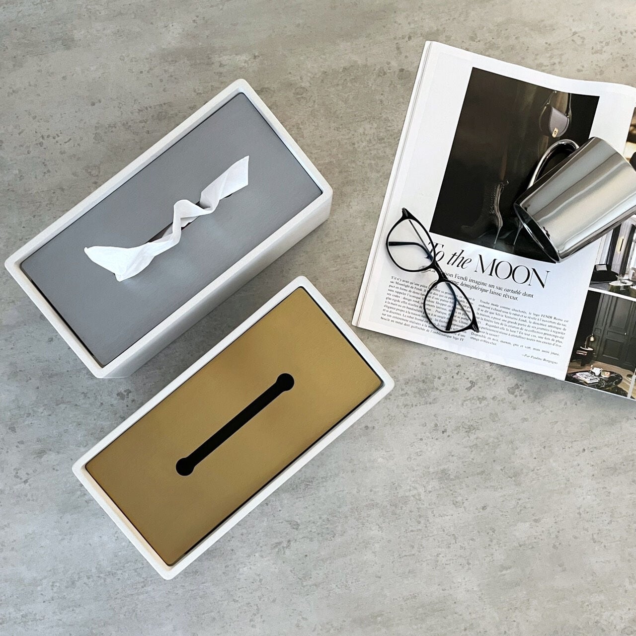 【アウトレット10%OFF】ティッシュケース ベトン スクエアフォルム