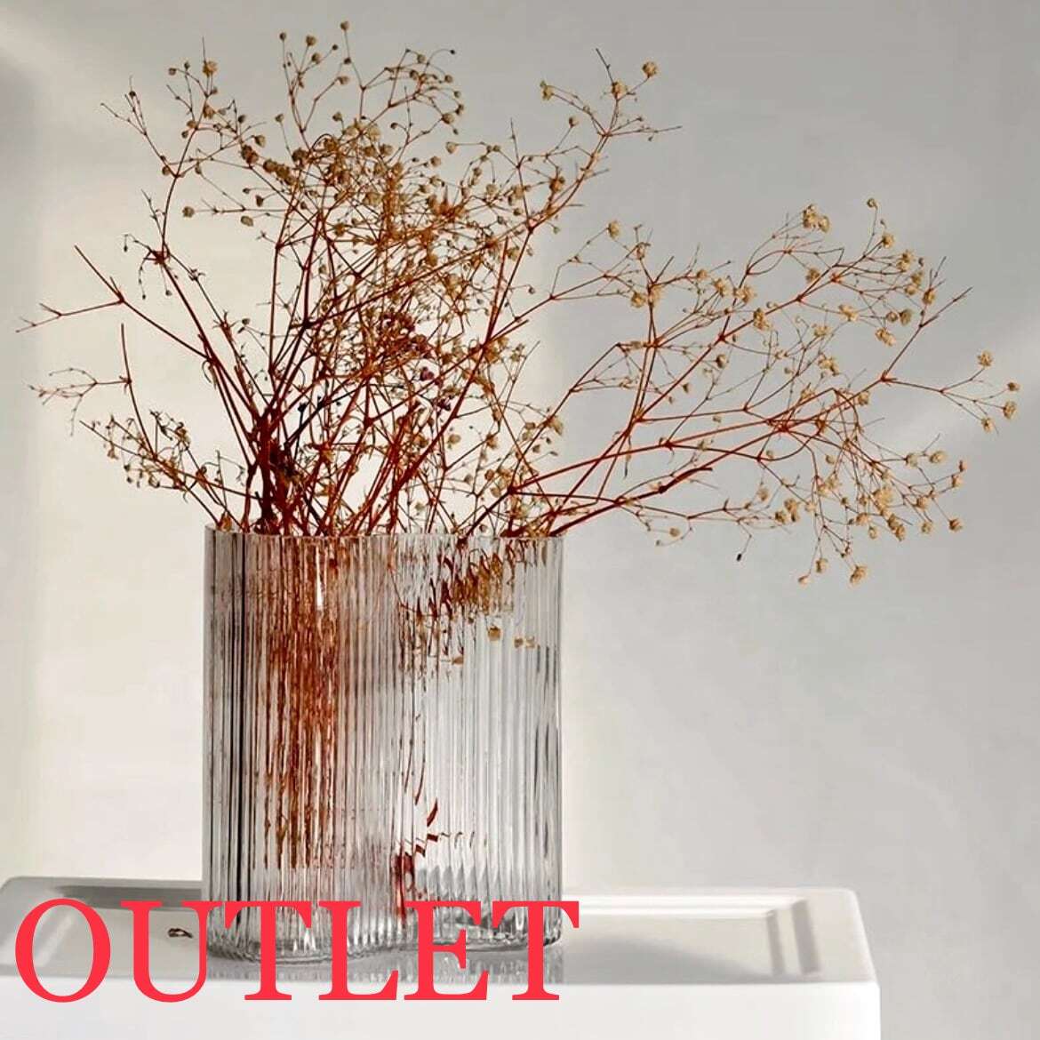 【アウトレット10%OFF】リップルラインクリア フラワーベース