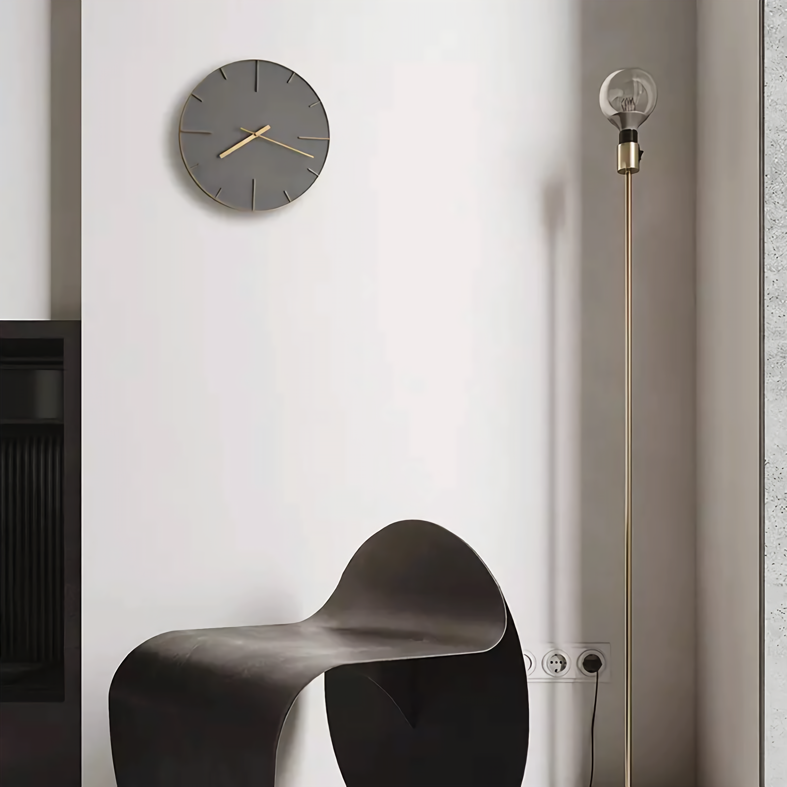 【アウトレット10%OFF 】ウォールクロック エンボスゴールド×ベトン