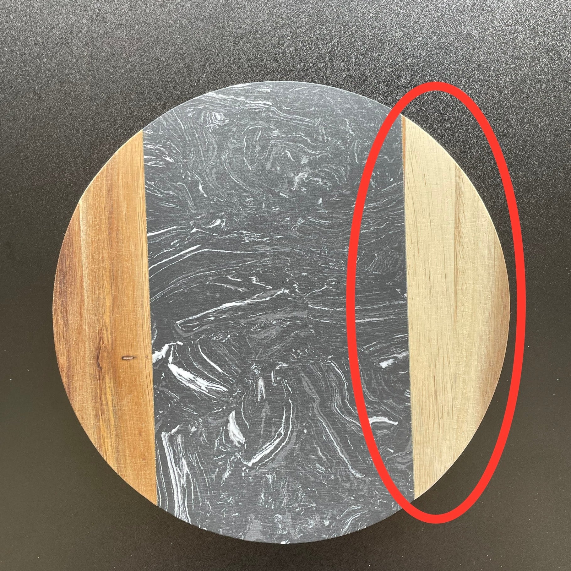 【アウトレット10%OFF】ブラック天然大理石×ウッド プレート