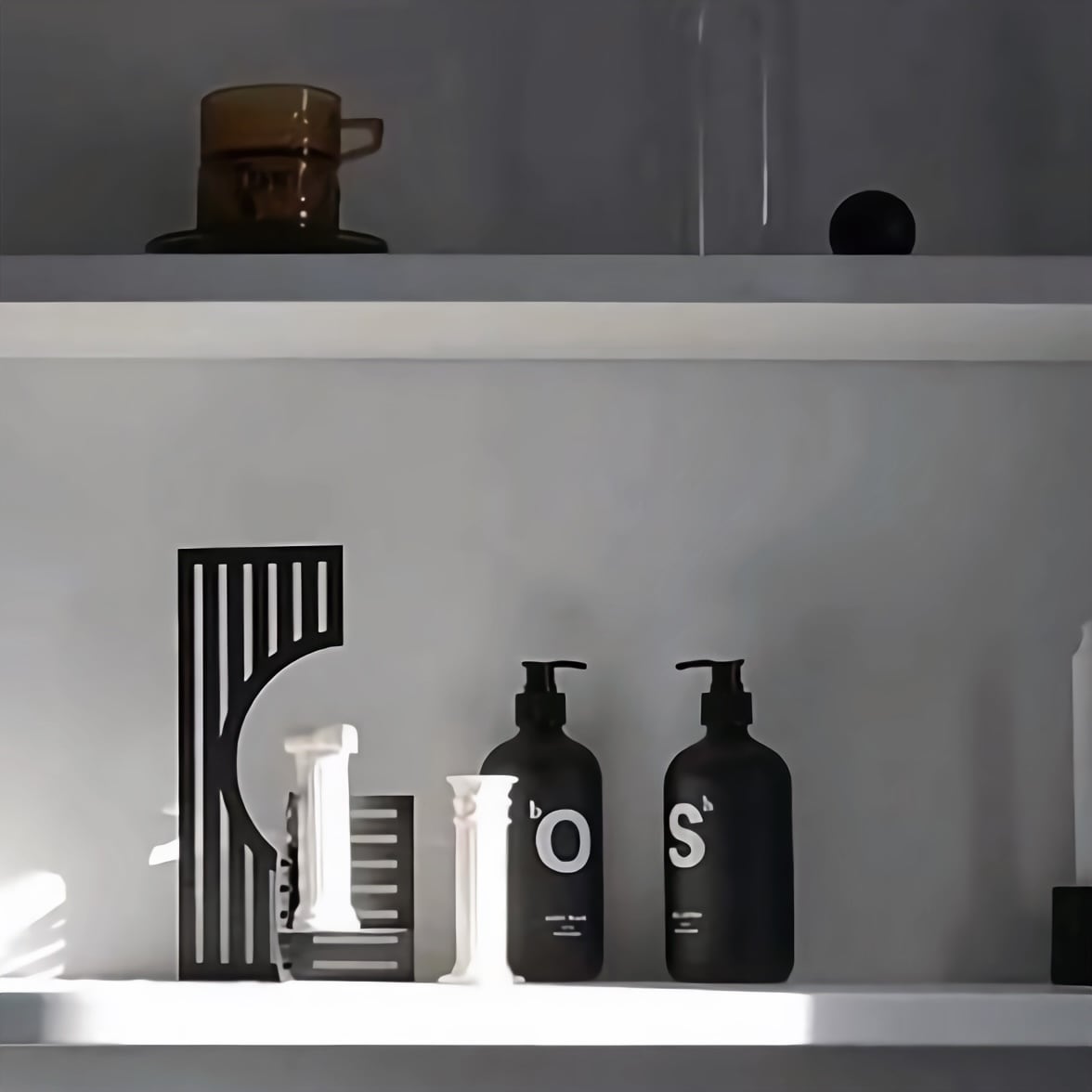 ガラスディスペンサー2本セット モノトーン