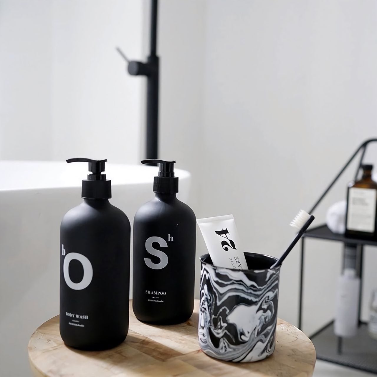 ガラスディスペンサー2本セット モノトーン