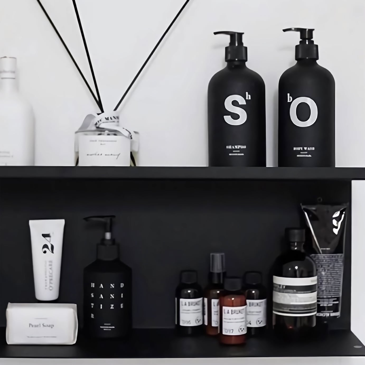 ガラスディスペンサー2本セット モノトーン