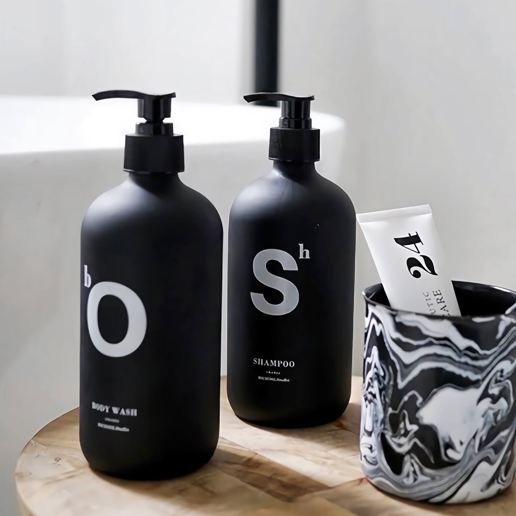 ガラスディスペンサー2本セット モノトーン