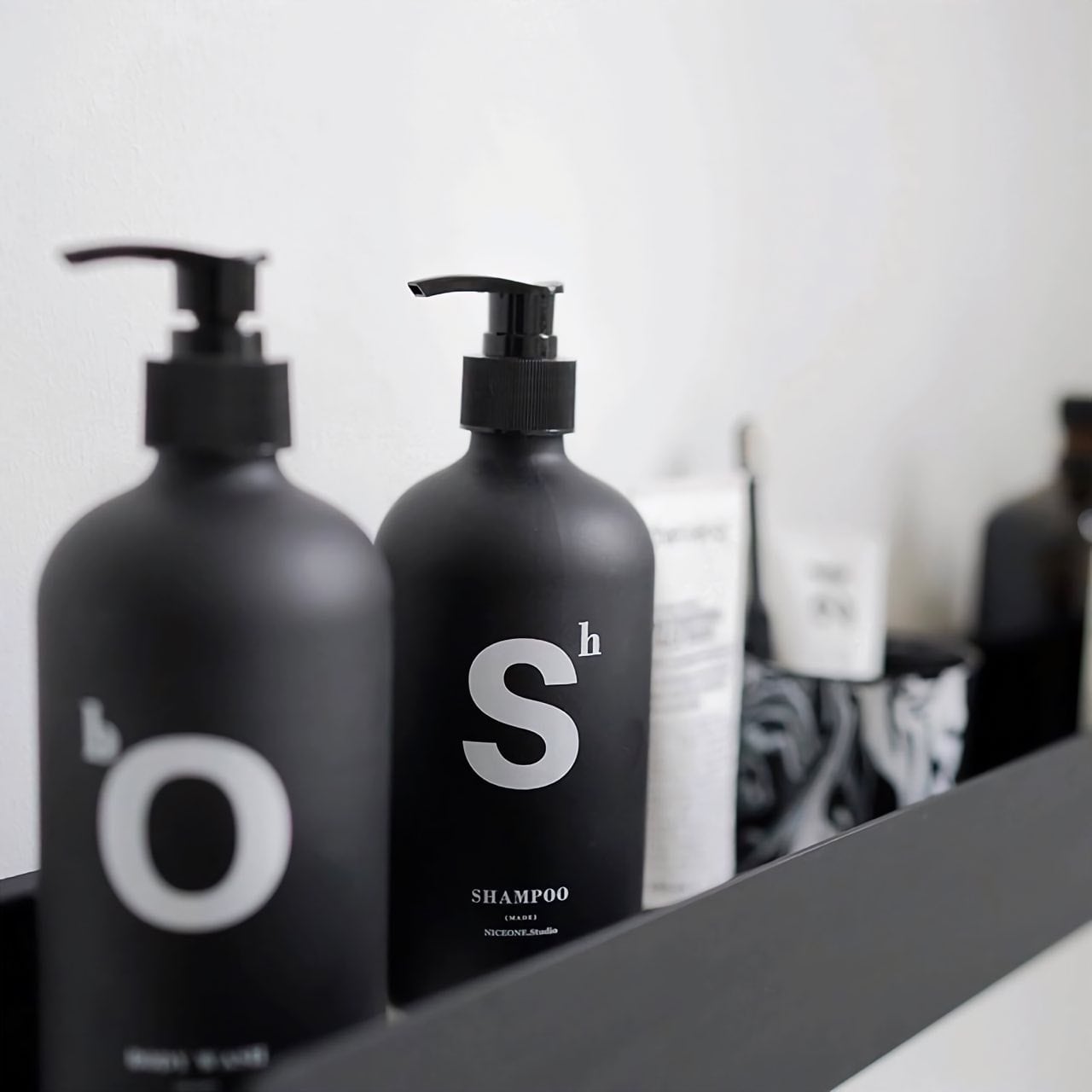 ガラスディスペンサー2本セット モノトーン