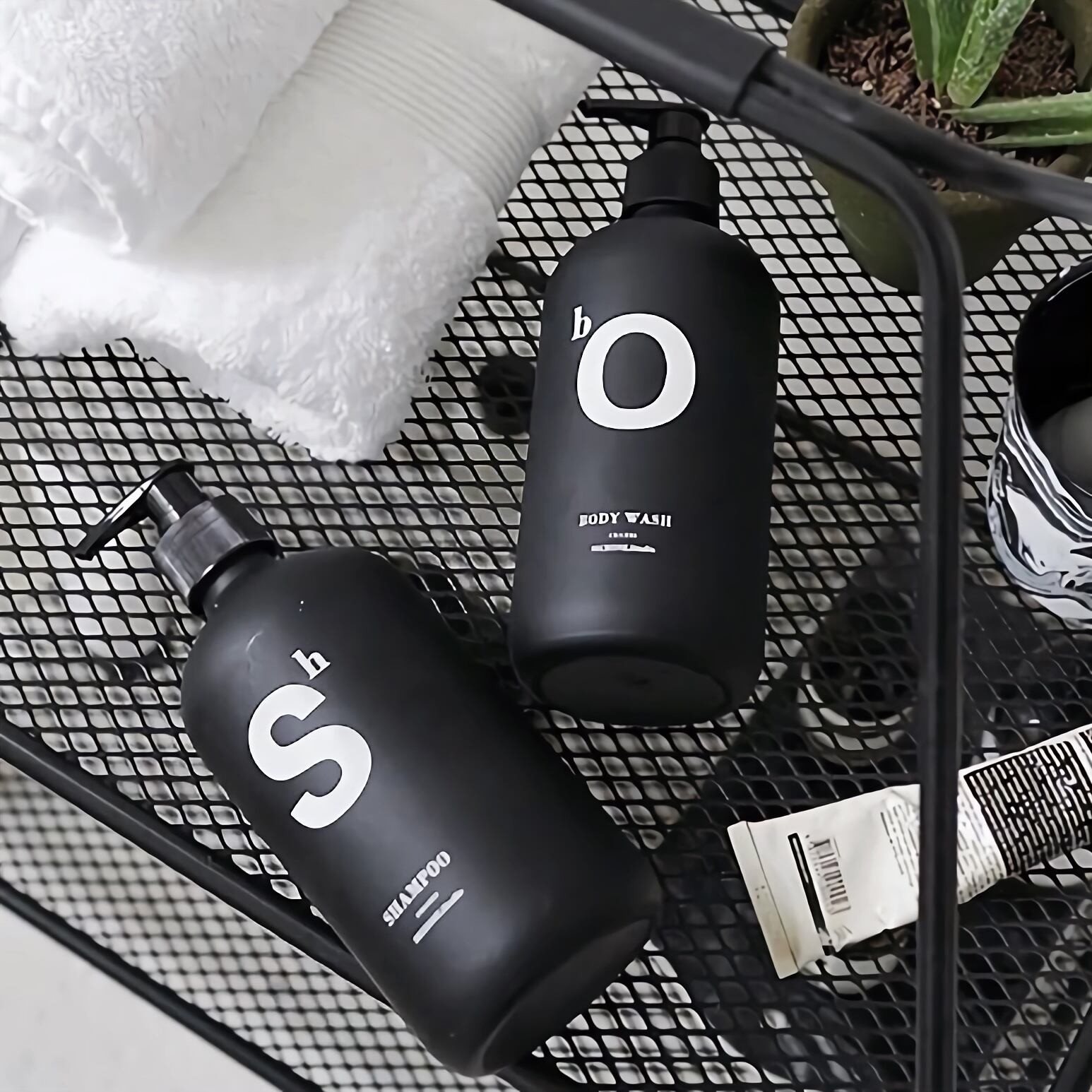 ガラスディスペンサー2本セット モノトーン