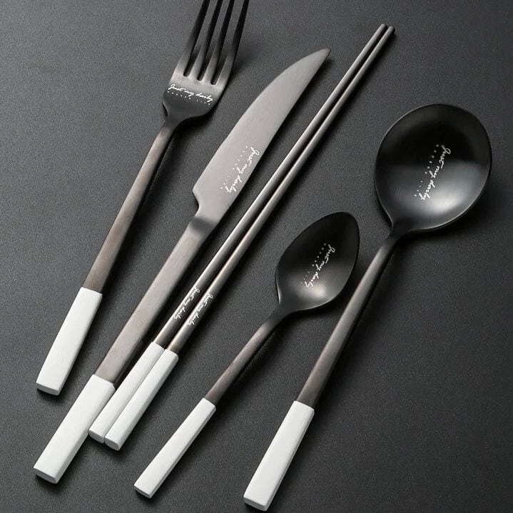 【アウトレット20%OFF】モノトーンカトラリー 4点セット