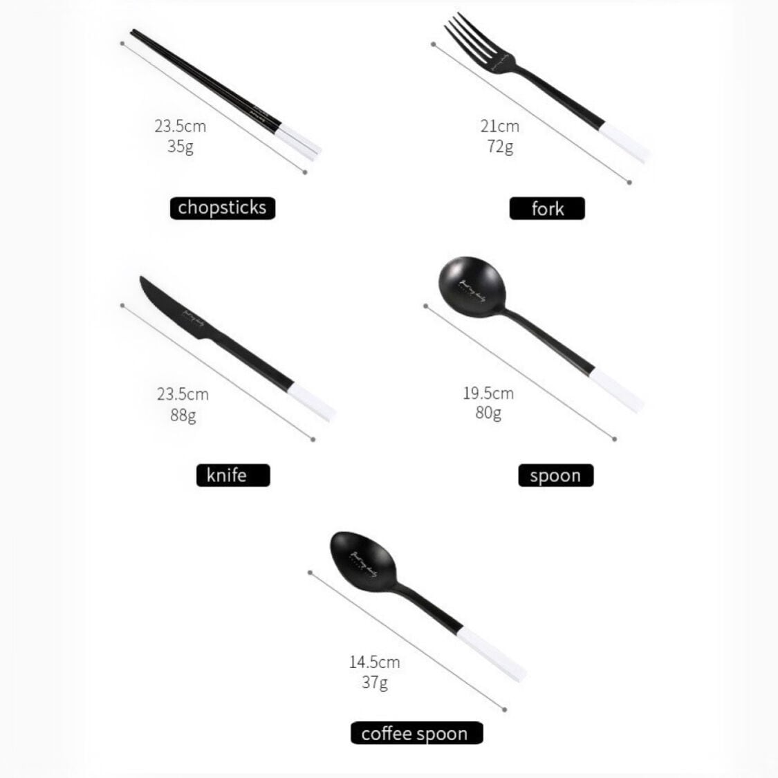 【アウトレット20%OFF】モノトーンカトラリー 4点セット