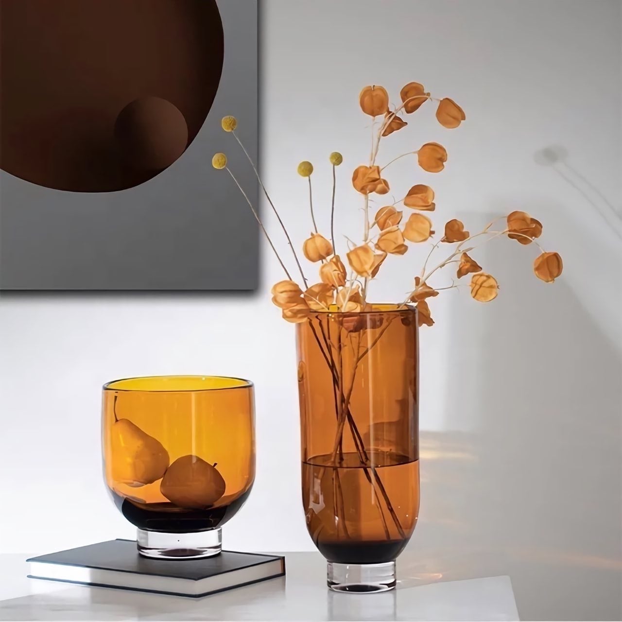 アンバーフラワーベース ワイド