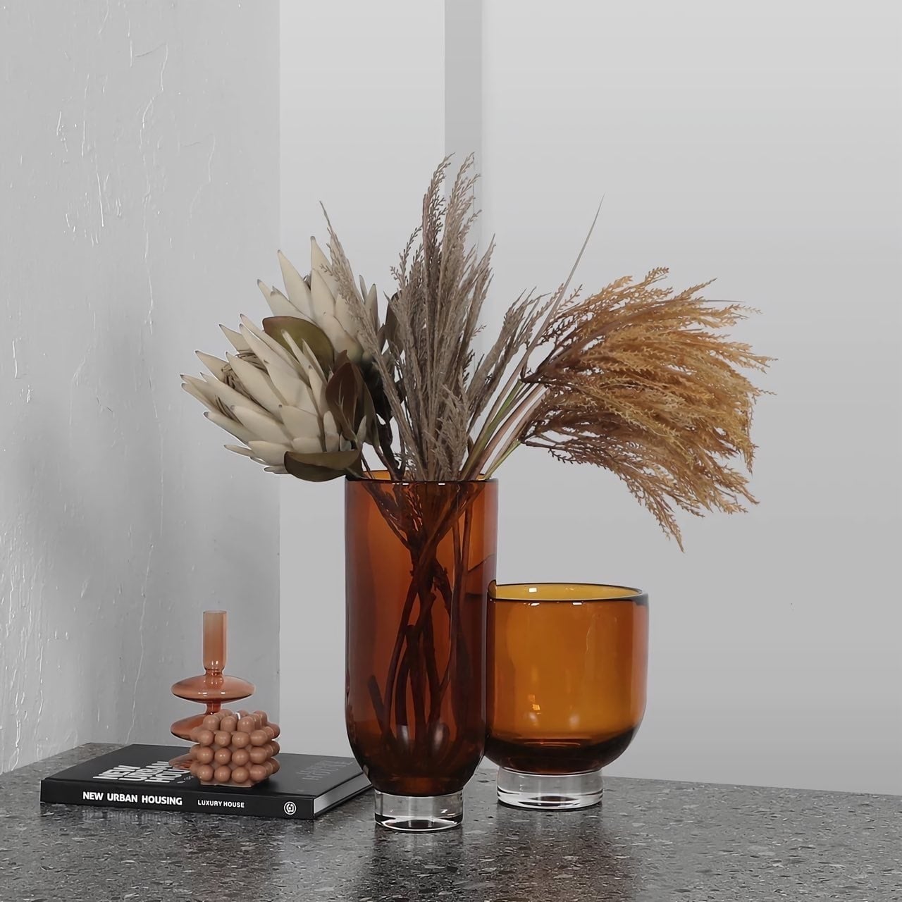 アンバーフラワーベース ワイド