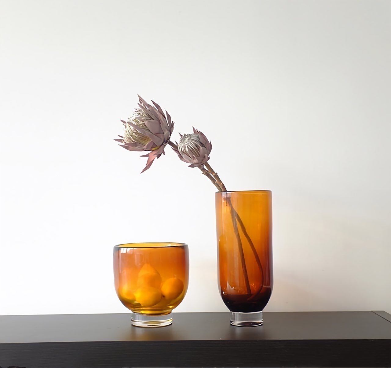 アンバーフラワーベース ワイド