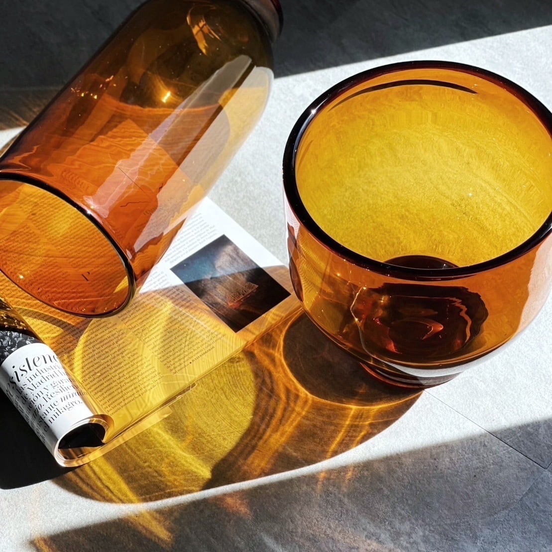 アンバーフラワーベース ワイド