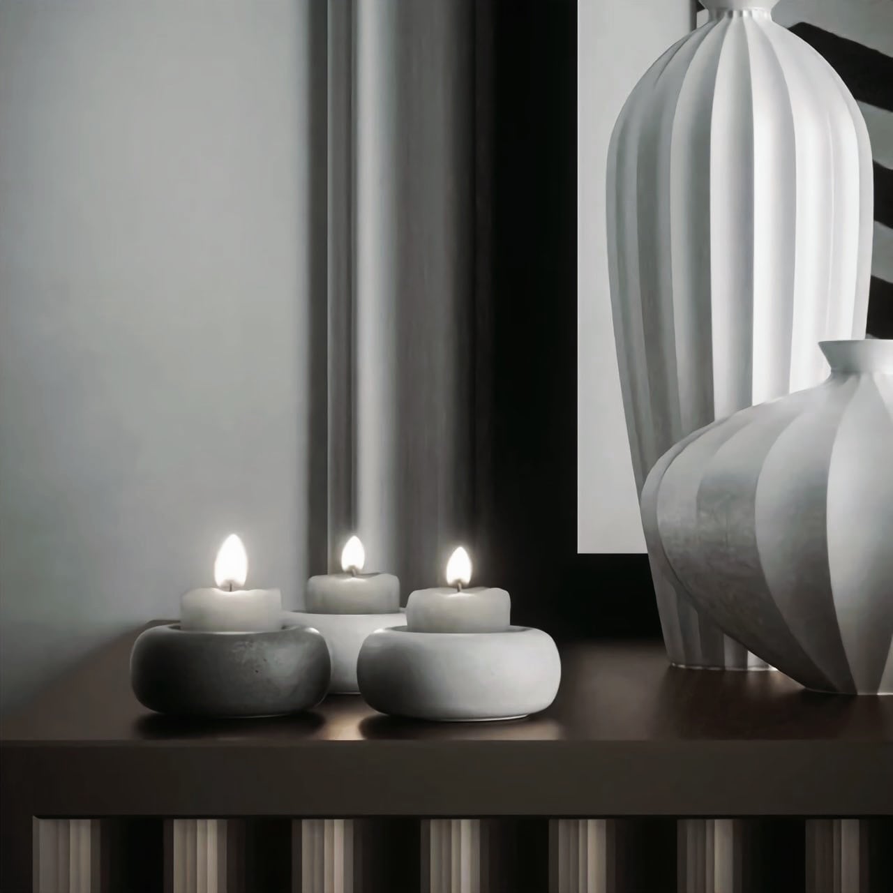 キャンドルホルダー3色セット ラウンドベトン