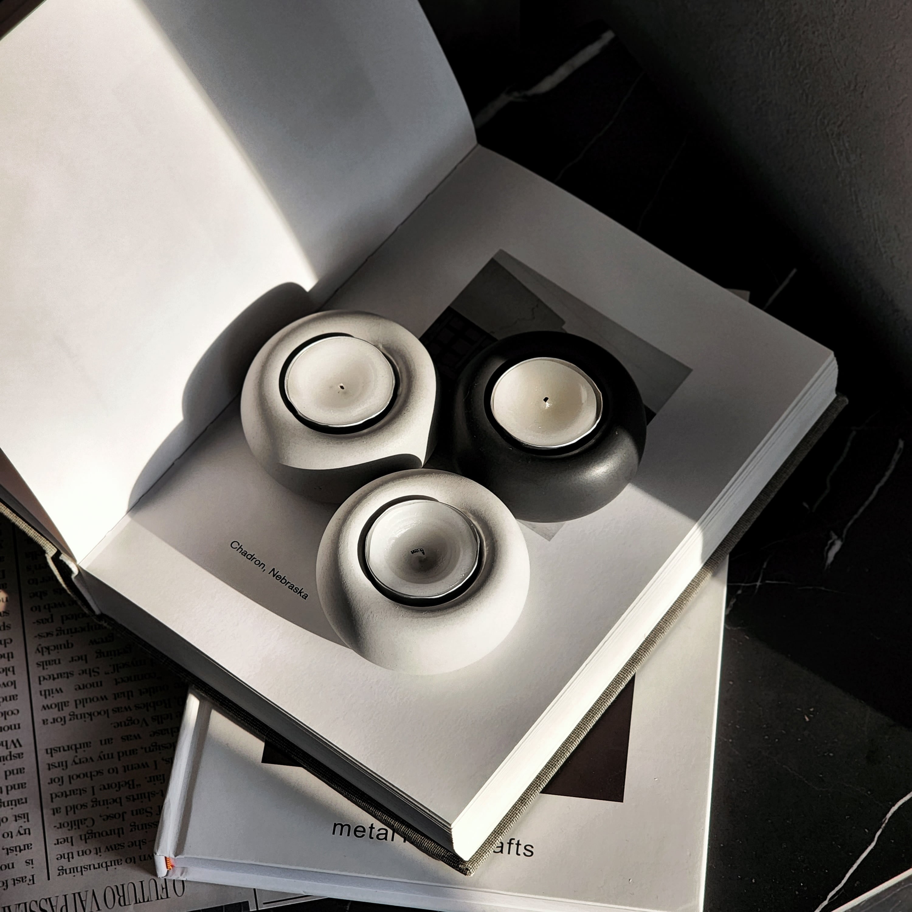 キャンドルホルダー3色セット ラウンドベトン