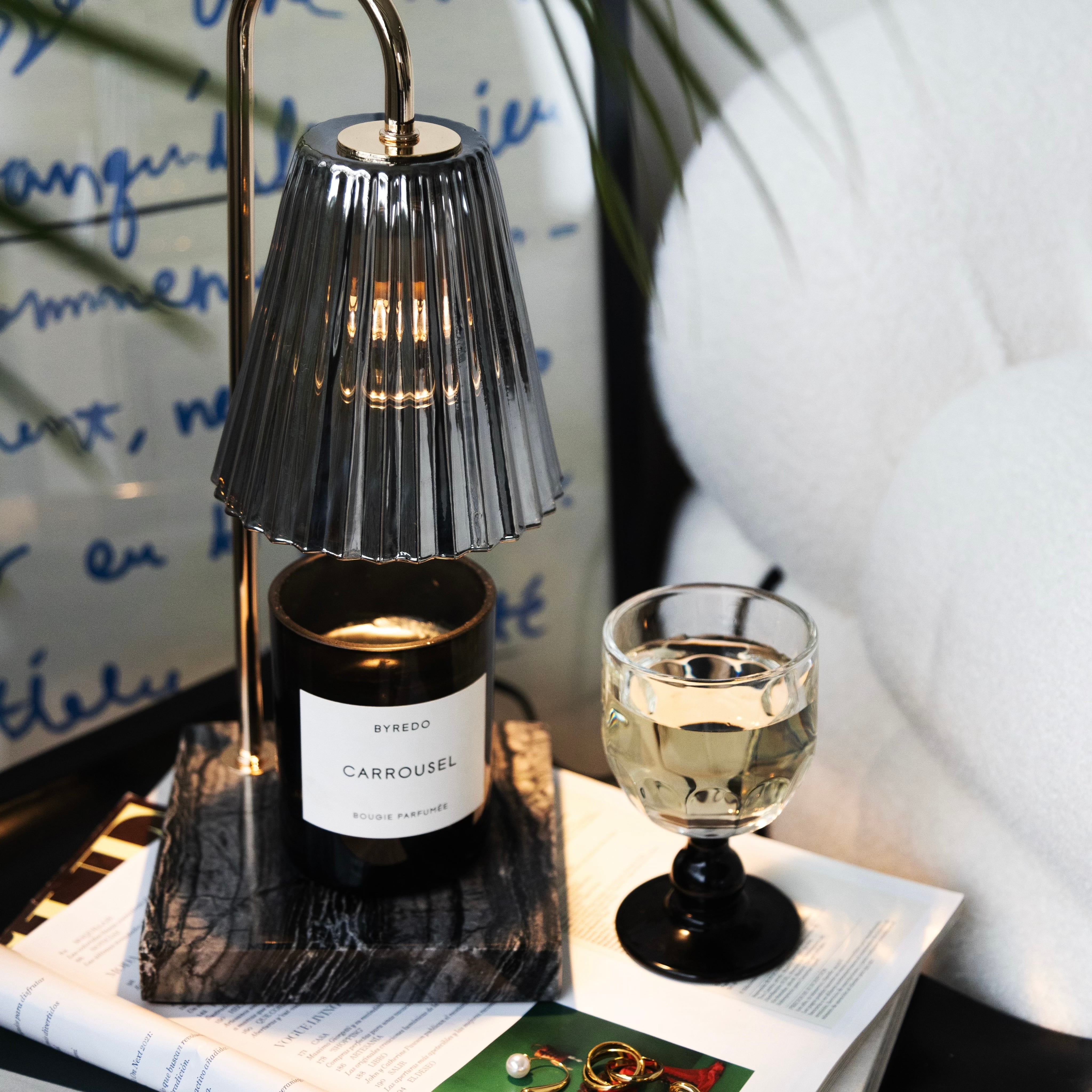 【アウトレット10%OFF】キャンドルウォーマー ストライプガラス