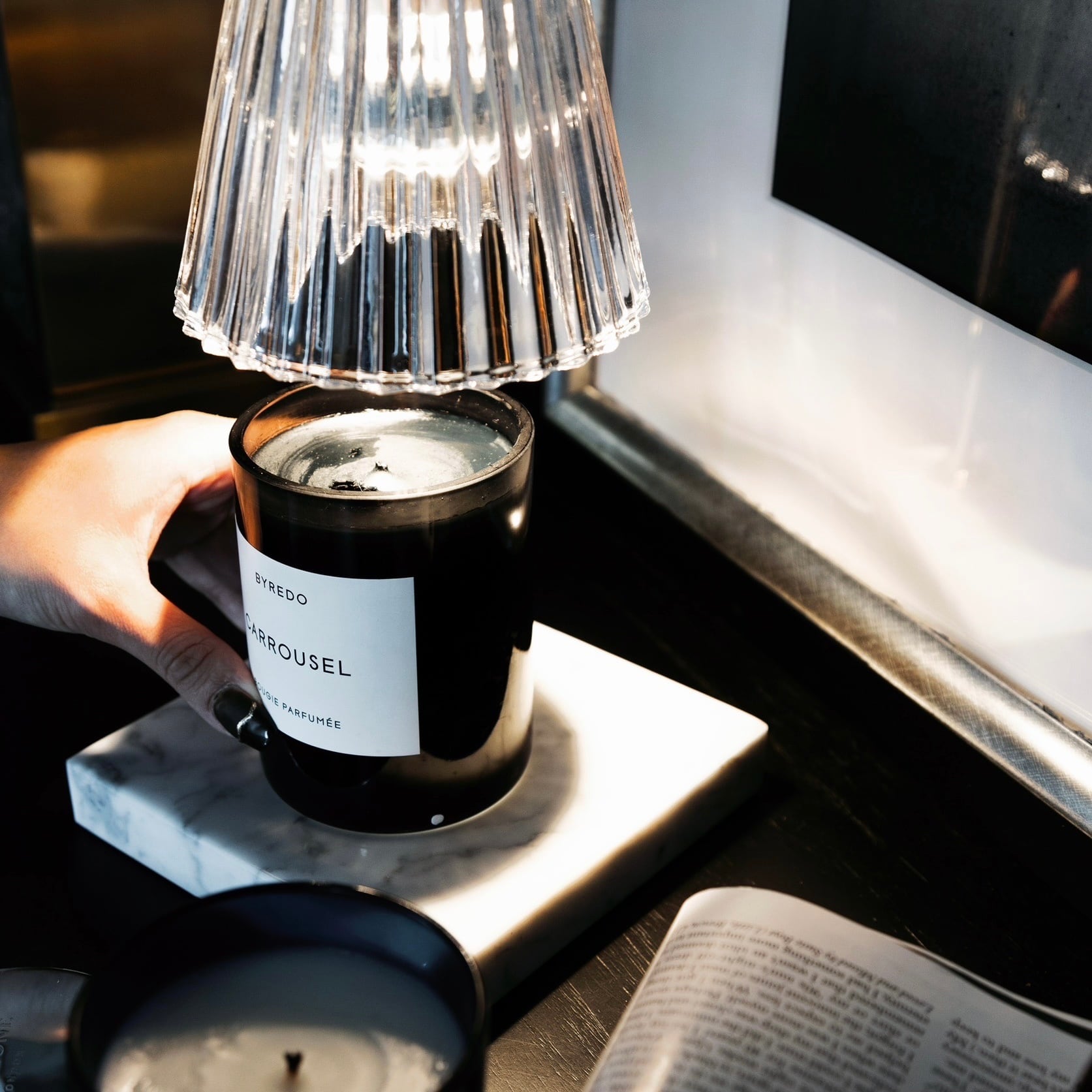 【アウトレット10%OFF】キャンドルウォーマー ストライプガラス