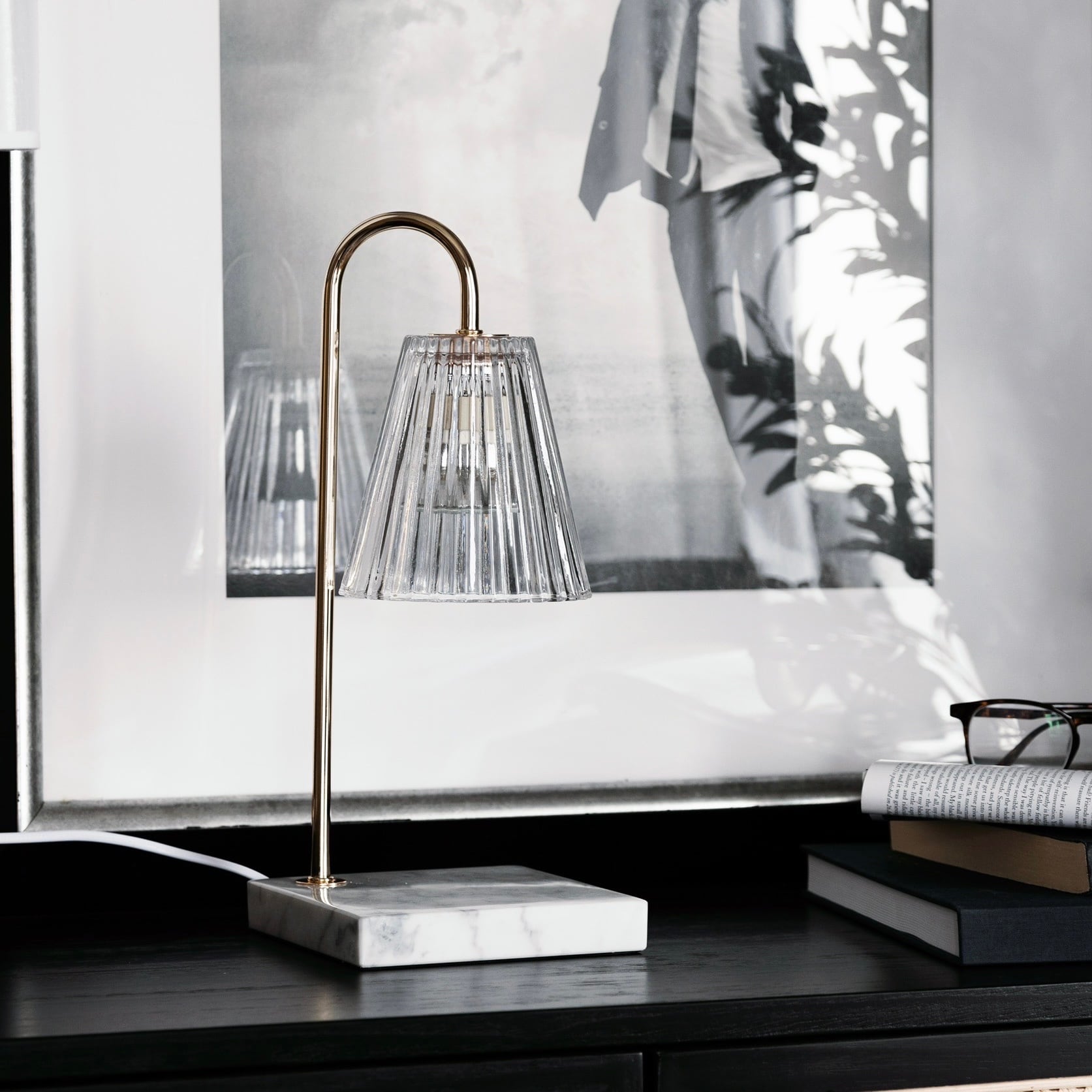 【アウトレット10%OFF】キャンドルウォーマー ストライプガラス