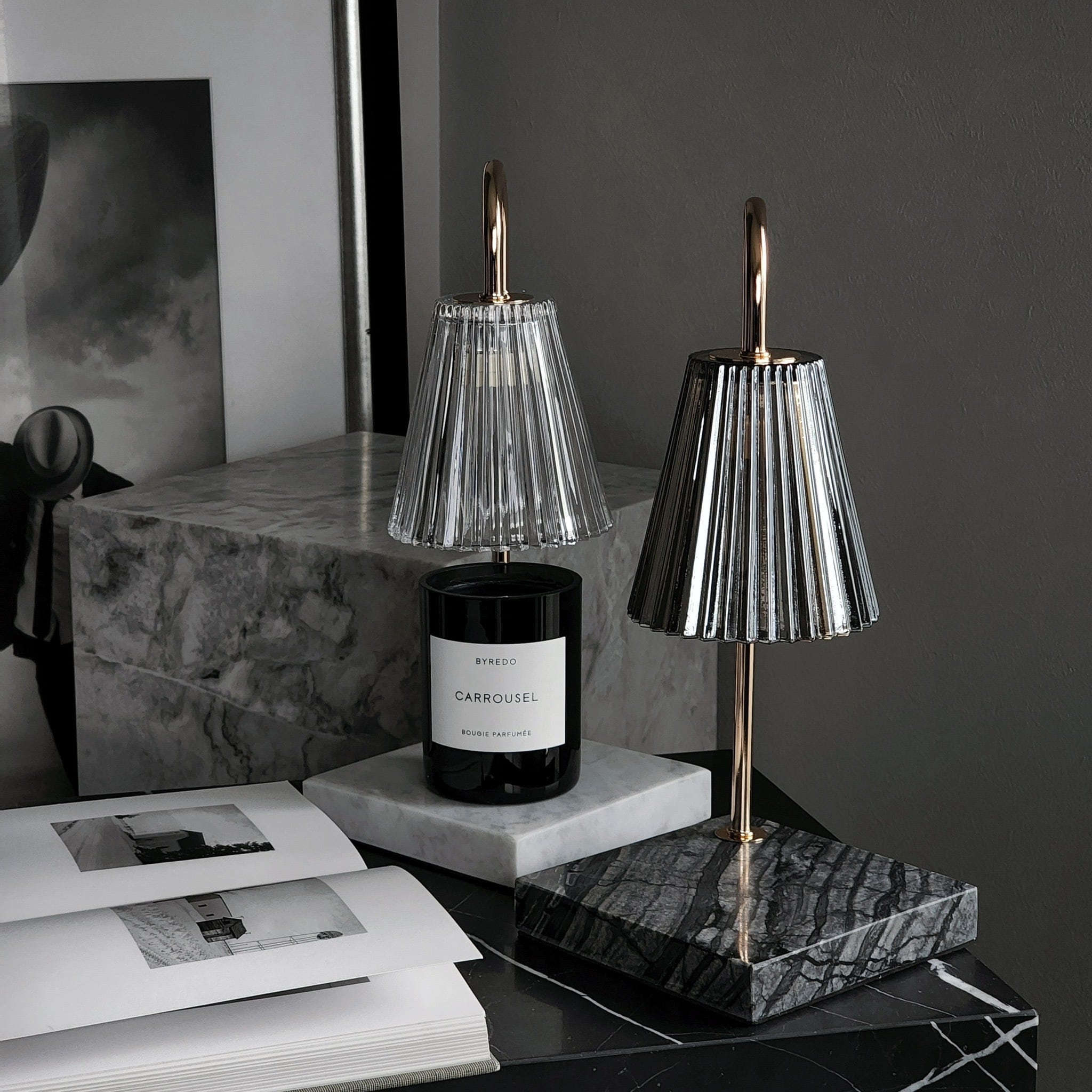 【アウトレット10%OFF】キャンドルウォーマー ストライプガラス