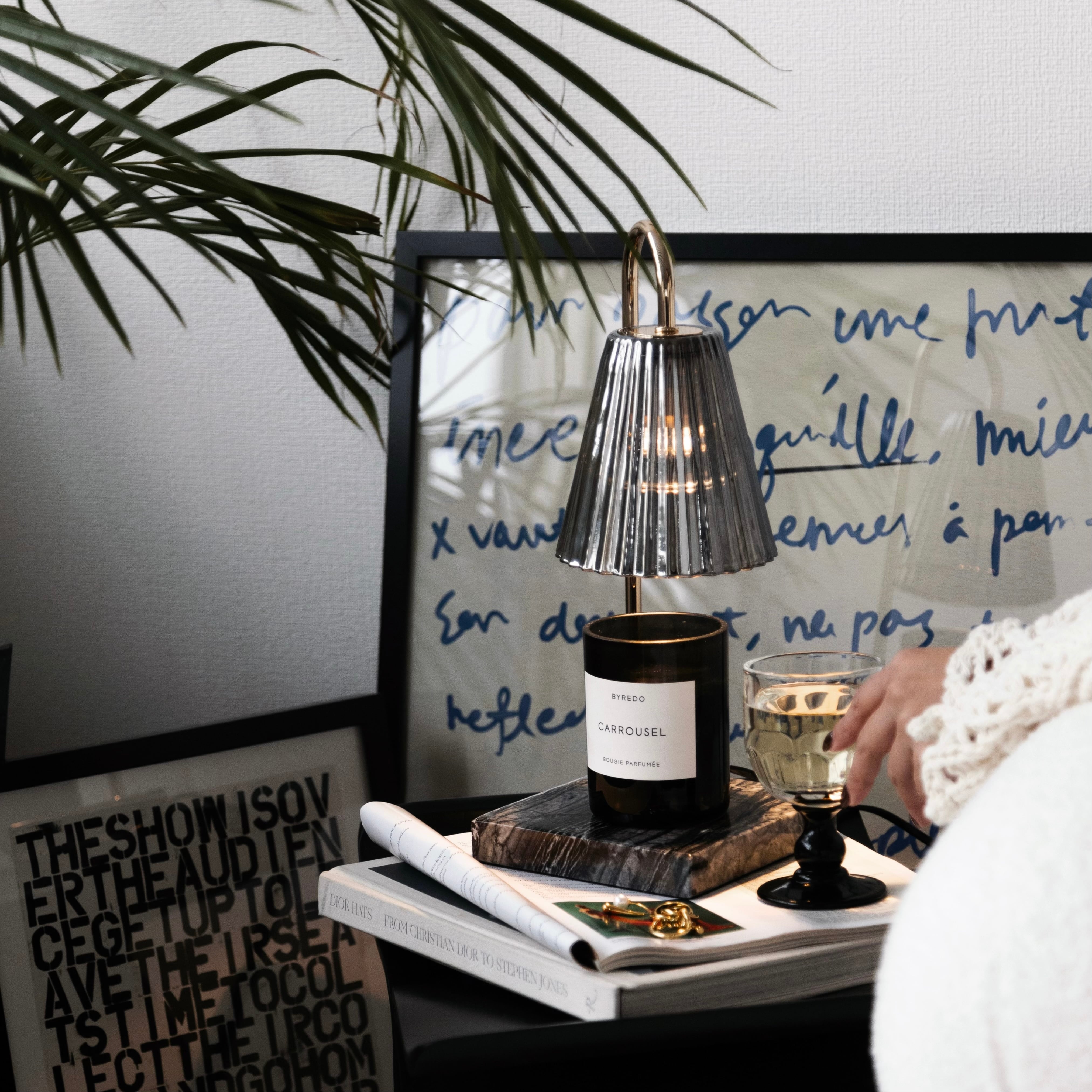 【アウトレット10%OFF】キャンドルウォーマー ストライプガラス