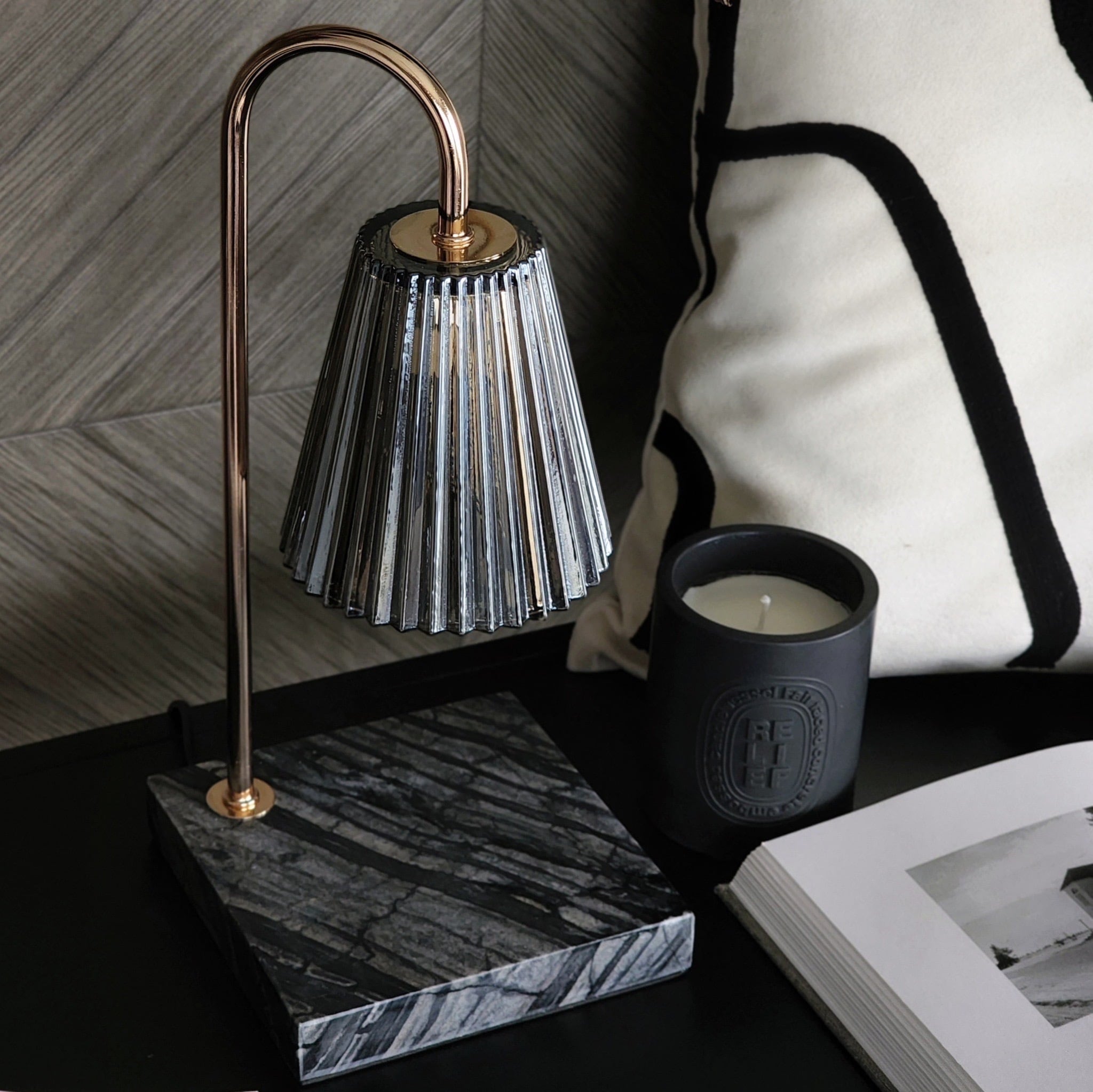 【アウトレット10%OFF】キャンドルウォーマー ストライプガラス