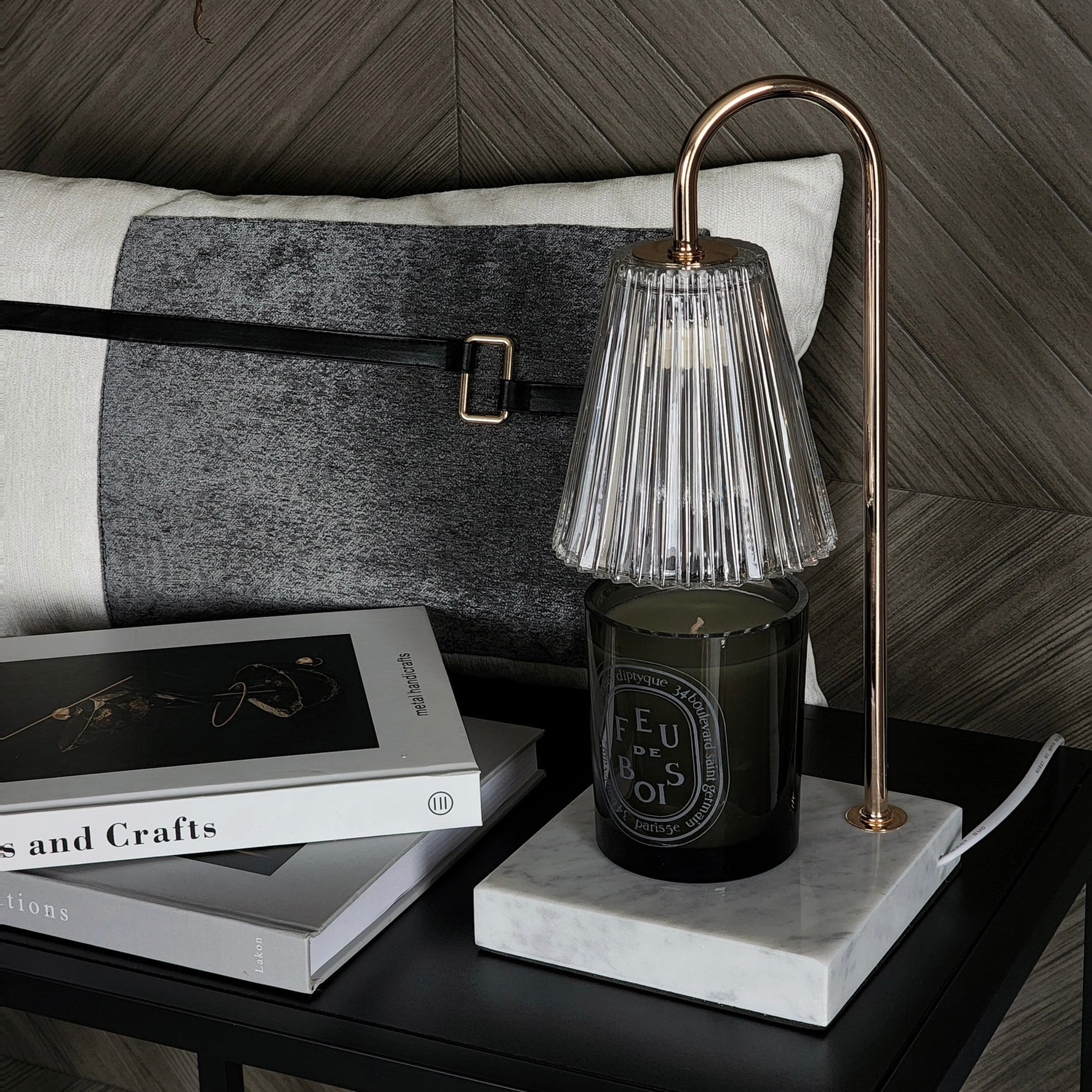 【アウトレット10%OFF】キャンドルウォーマー ストライプガラス