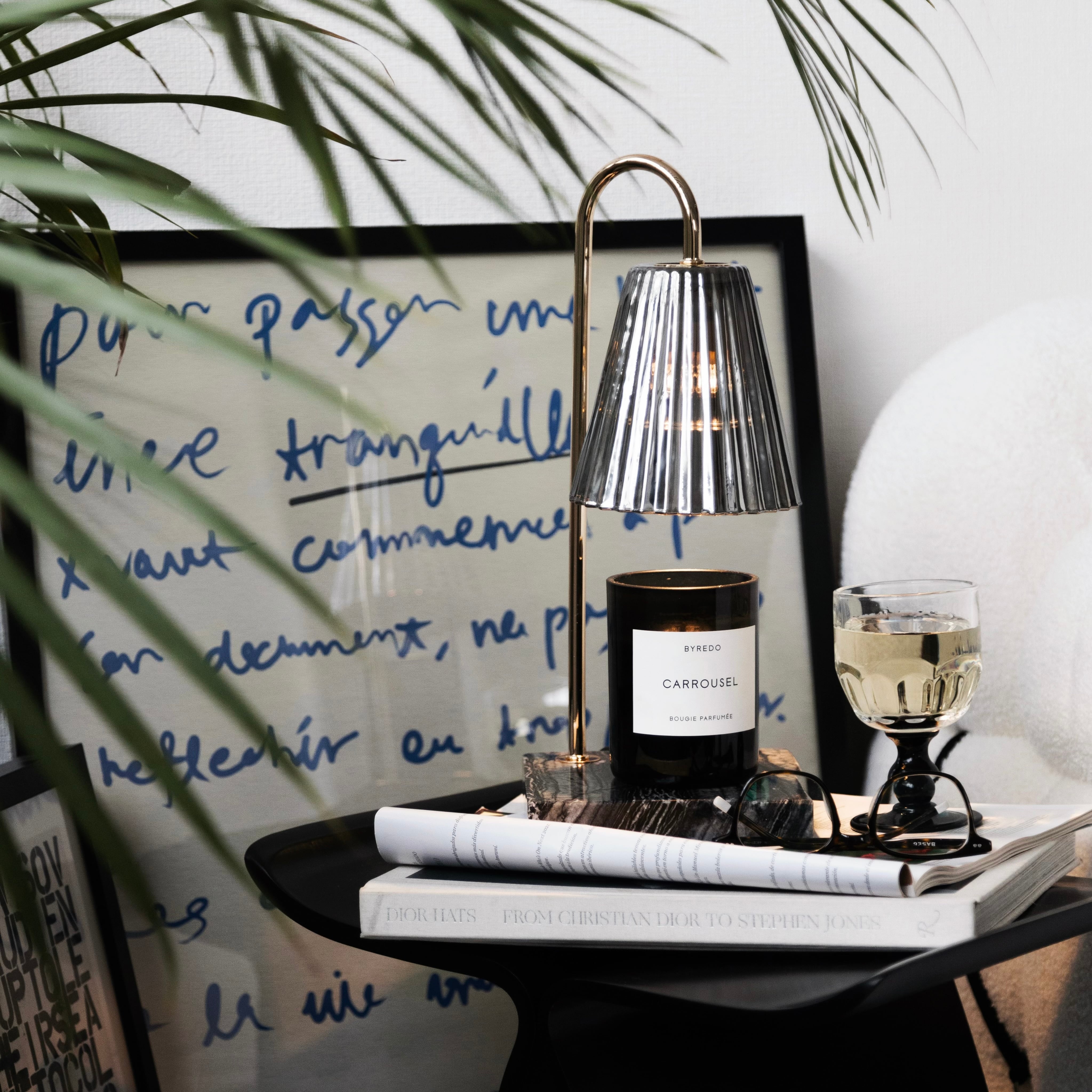 【アウトレット10%OFF】キャンドルウォーマー ストライプガラス