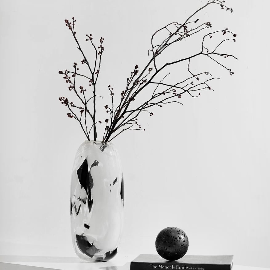 モノトーンペイントデザイン フラワーベース