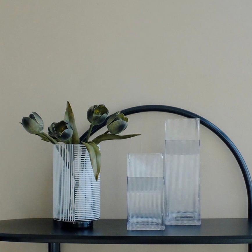 モノトーンクレール フラワーベース ワイド