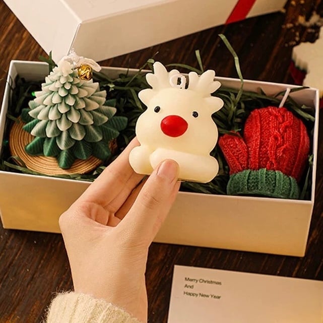 クリスマスキャンドル 3点セット