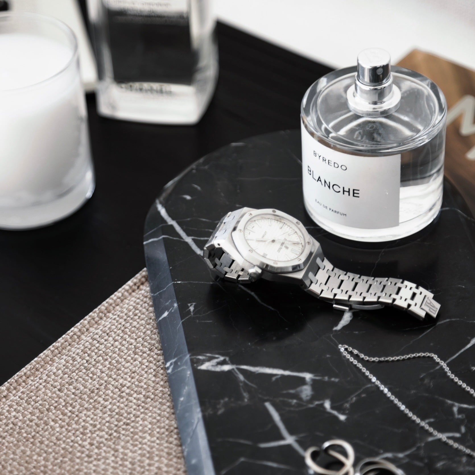 Ade×&classy 天然大理石オーバルトレイ