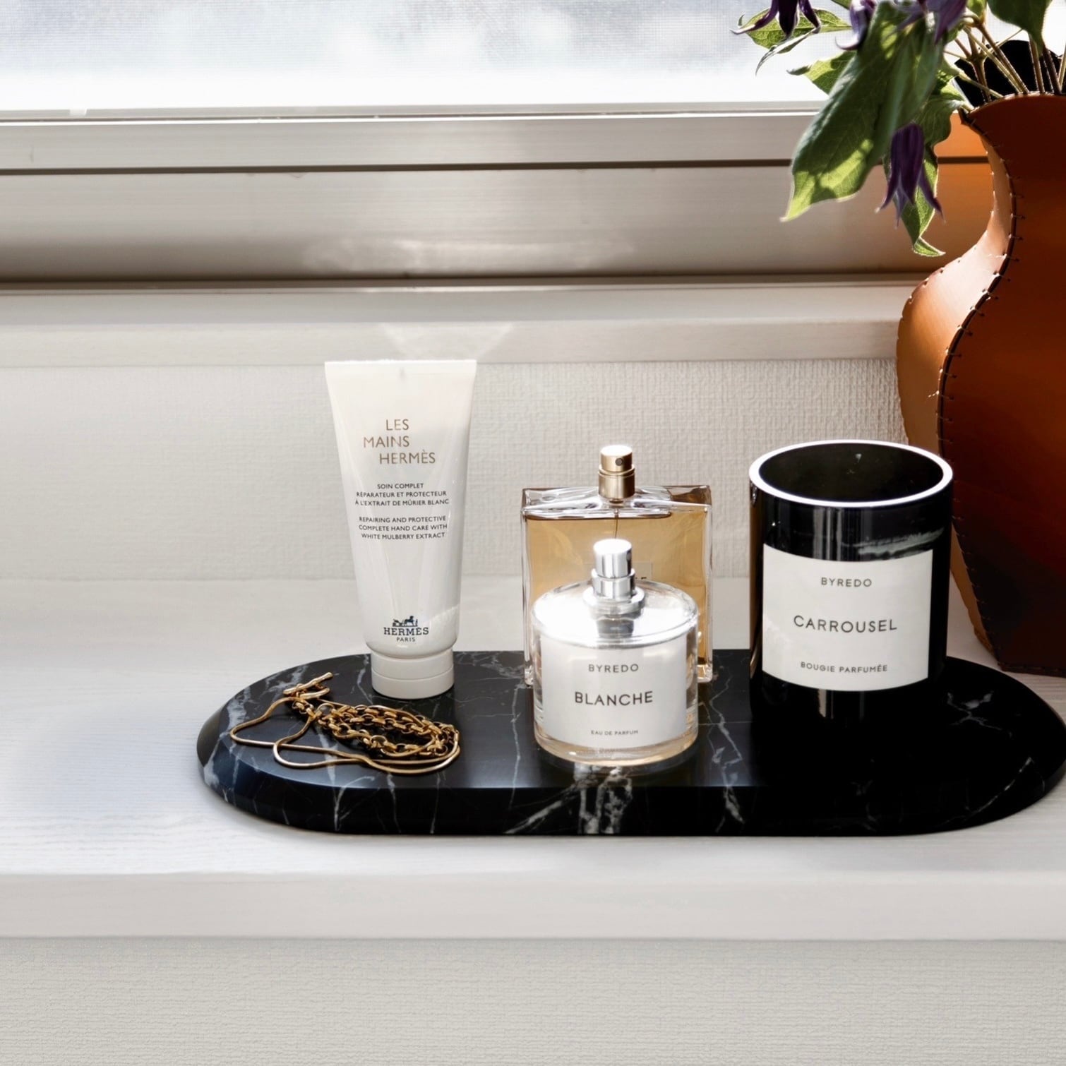 Ade×&classy 天然大理石オーバルトレイ