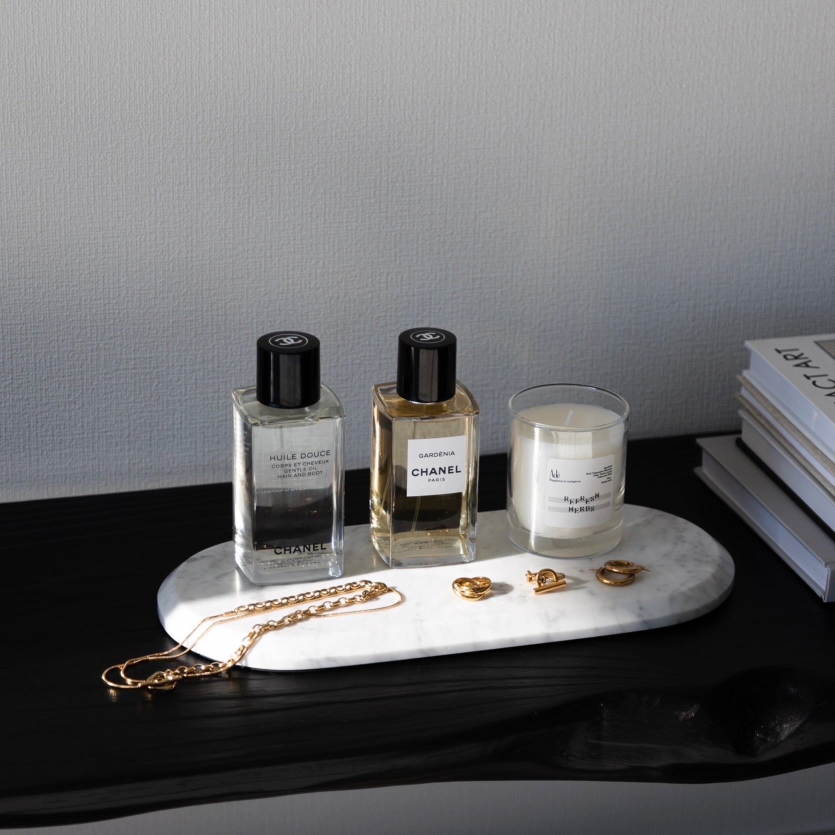 Ade×&classy 天然大理石オーバルトレイ