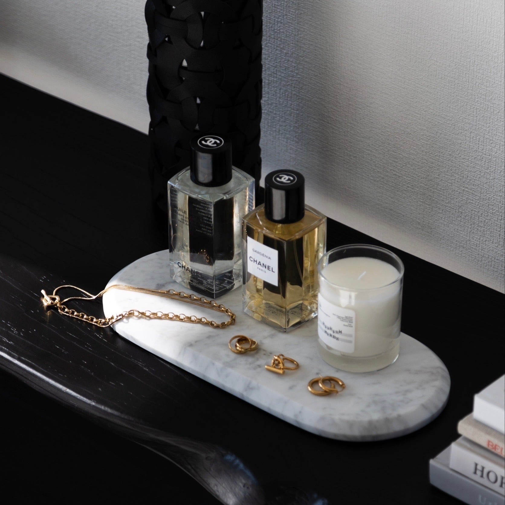 Ade×&classy 天然大理石オーバルトレイ