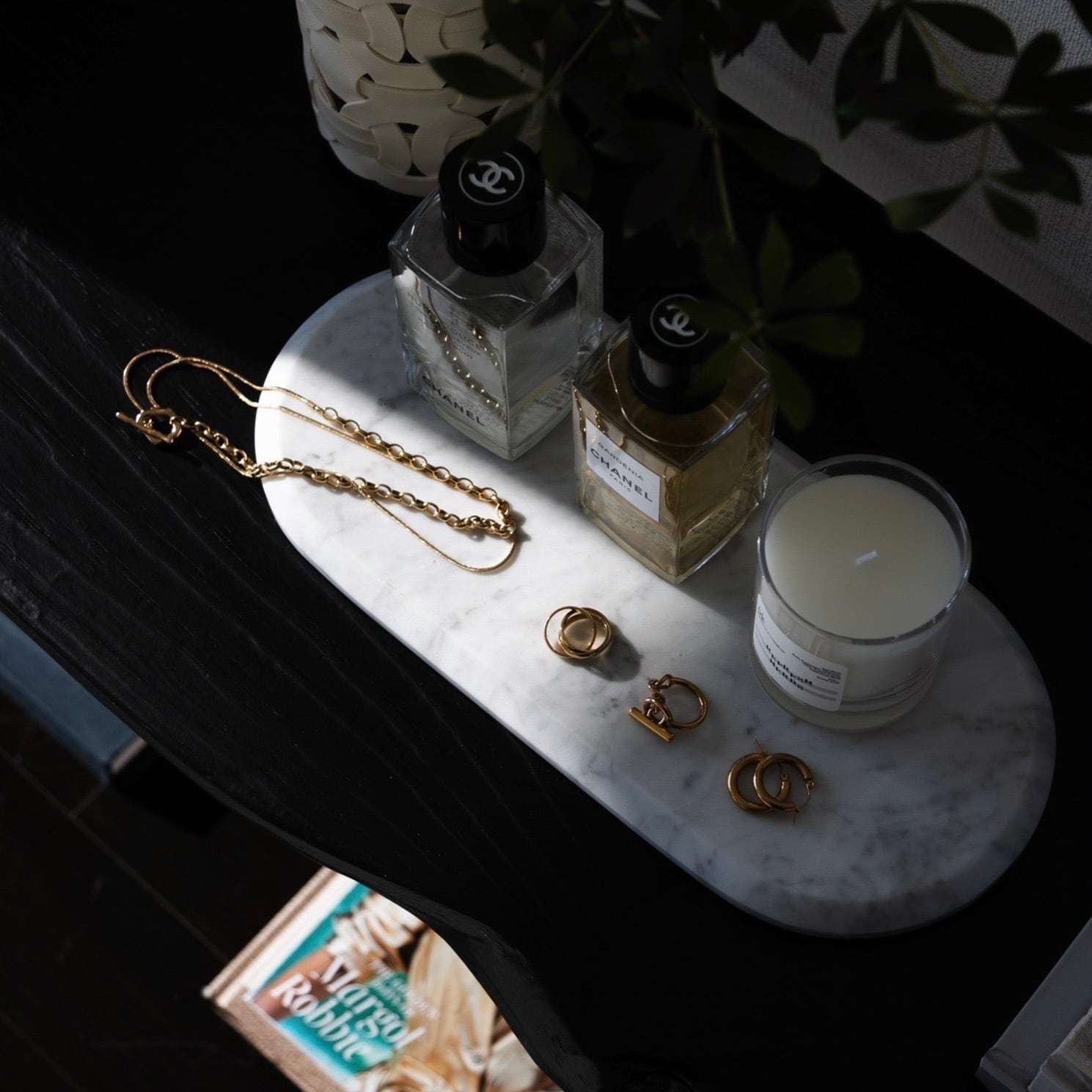 Ade×&classy 天然大理石オーバルトレイ