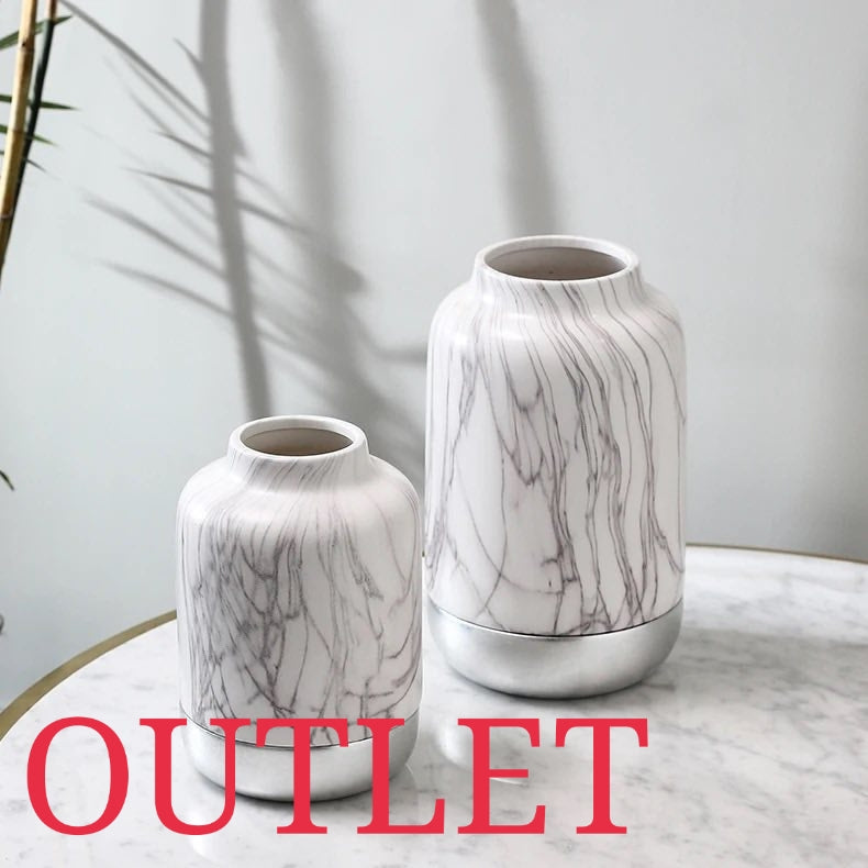 【アウトレット10%off】マーブル×シルバー フラワーベース スモール