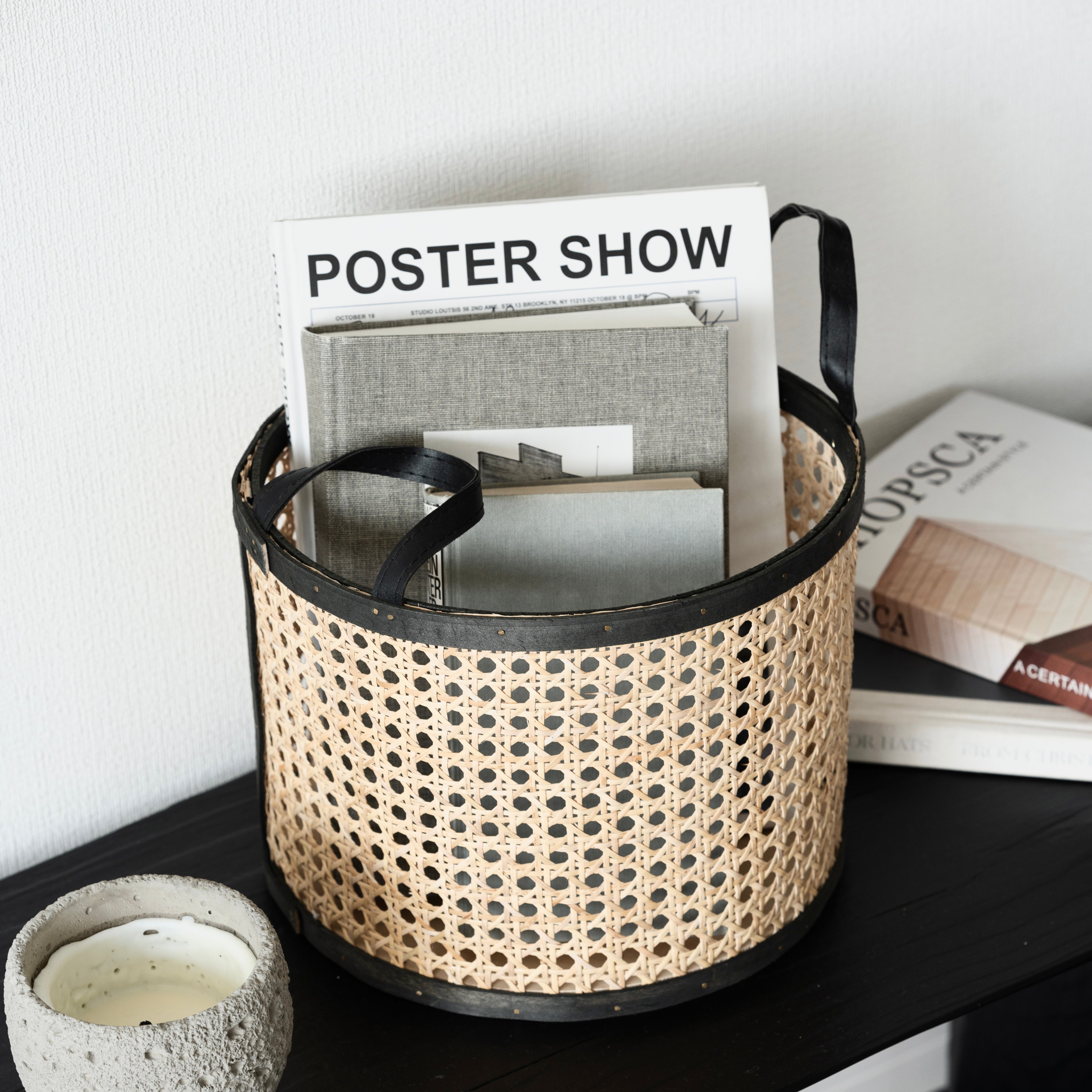 ラタン ドラムバスケット