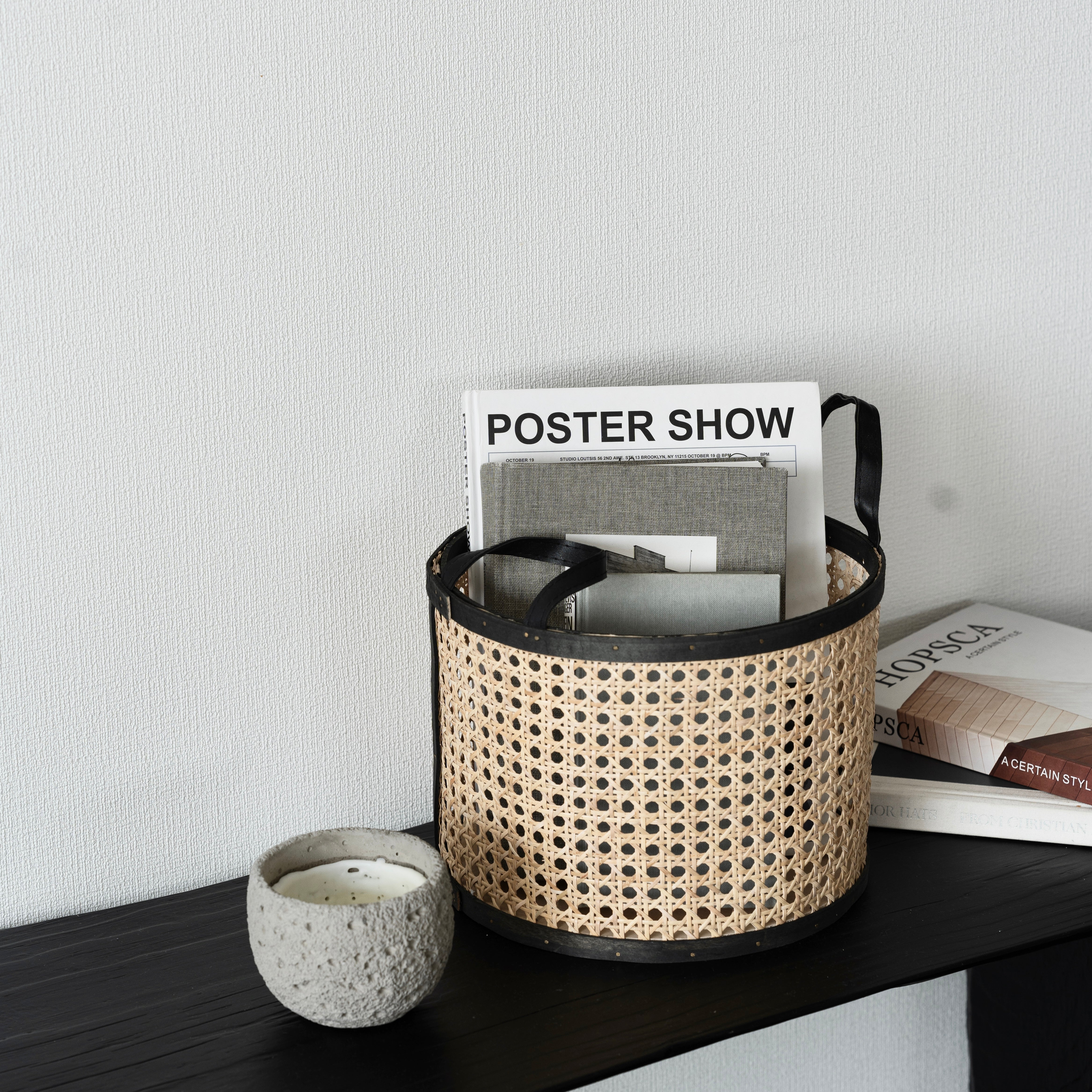 ラタン ドラムバスケット