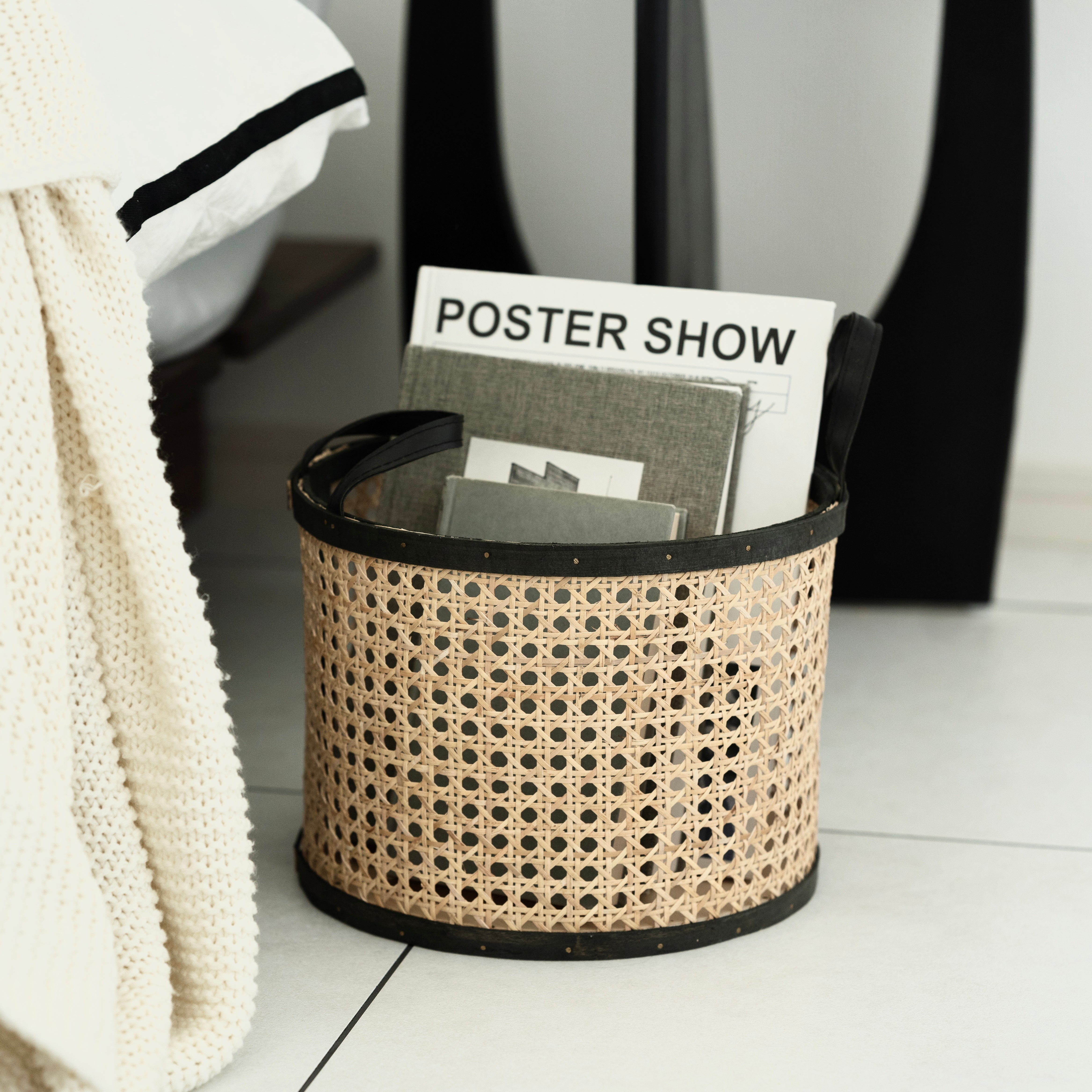 ラタン ドラムバスケット